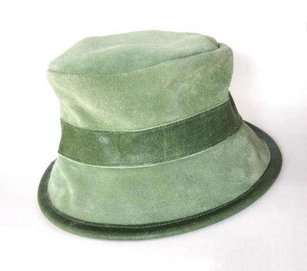 Leder-Hut mit kl. Krempe, grün von BRADLEYS